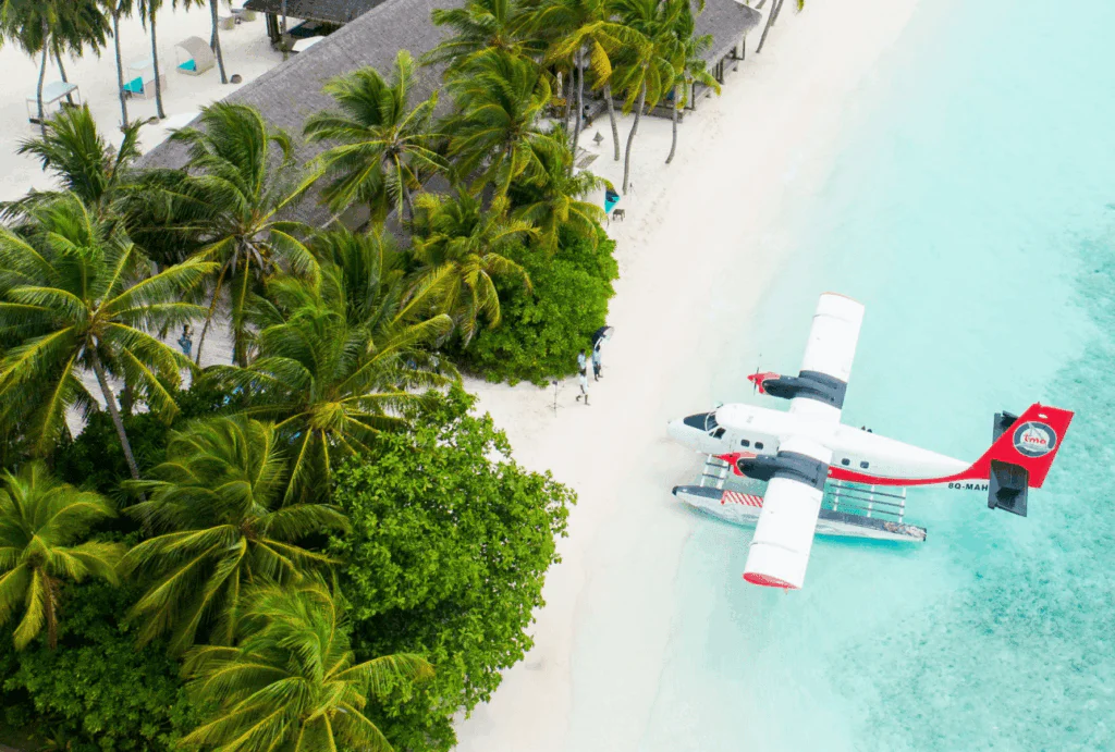 Strand Meer Wasserflugzeug Banner